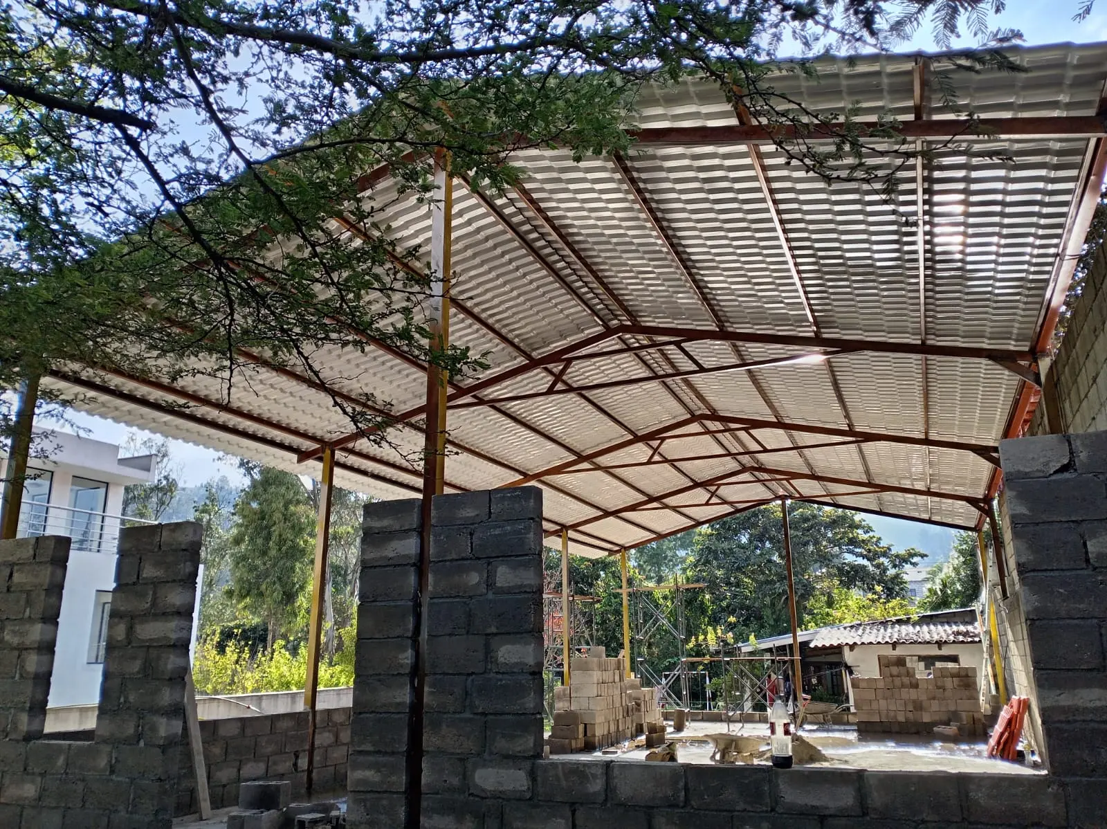 Estructura cubierta vista interior